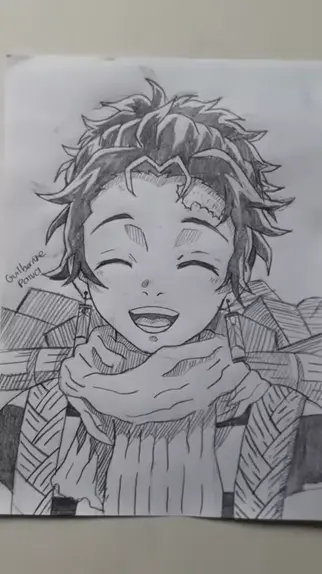 desenhando o tanjiro kamado do anime Demon slayer #drawing