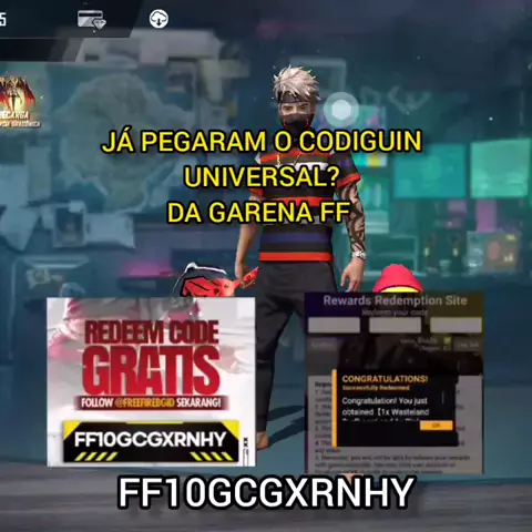 CORRE!! CODIGUIN INFINITO PEGUE AGORA JAQUETA DE GRAÇA, SANTANDER, COMO  RESGATAR CÓDIGO NO FREE FIRE 