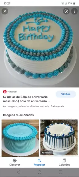 bolo tema 43 anos para homem