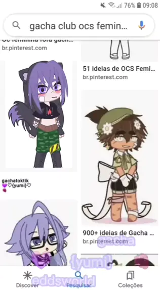 ideias de ocs gacha club femininas