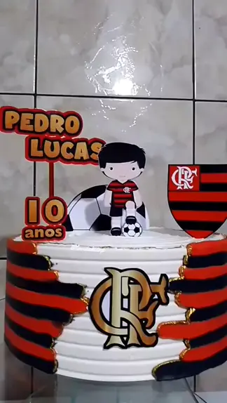 Topo Topper D Bolo Personalizado Pedro Flamengo