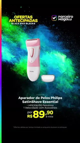 Aparador de Pelos SatinShave Essential Philips - HP6306/00