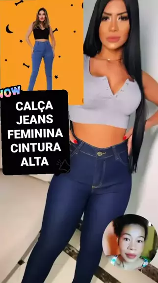 calça feminina jeans cintura alta