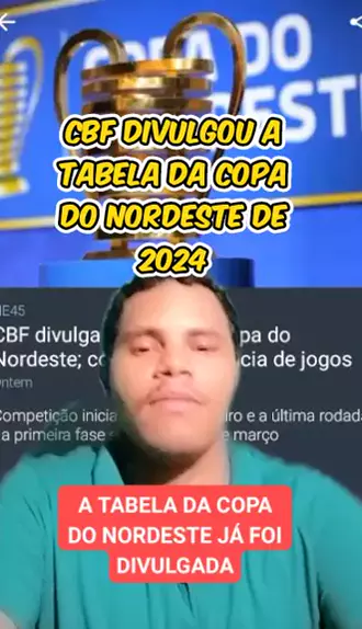 COPA DO NORDESTE, Saiu a TABELA