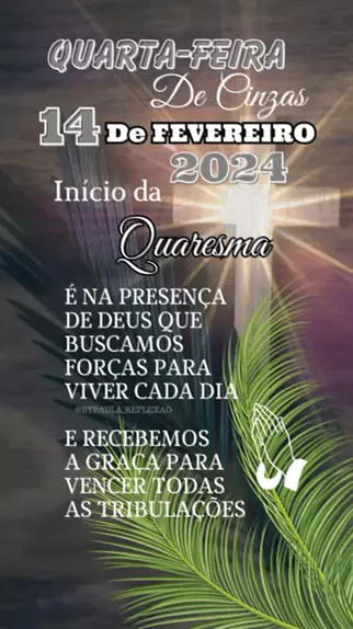 Quarta feira de cinzas 14 de fevereiro