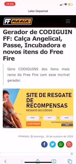 GERA DOR DE CODIGUIN INFINITO DO FREE FIRE MANIA ! COMO PEGAR