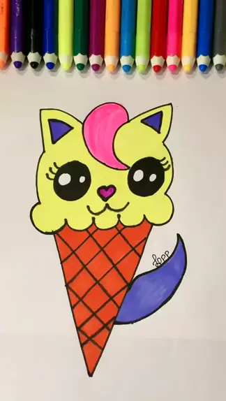 HOW TO DRAW ICE CREAM kawaii / como dibujar un helado kawaii / como desenhar  um sorvete kawaii 