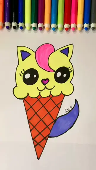 COMO DESENHAR UM SORVETE KAWAII 