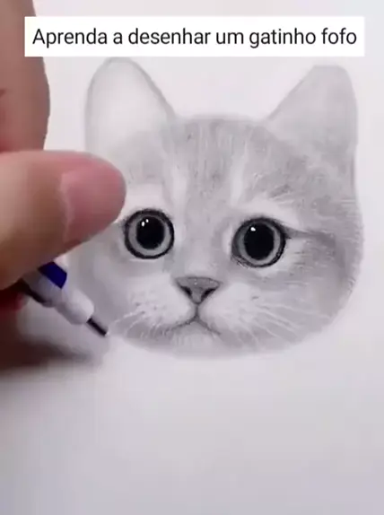 Aprenda a desenhar um gatinho fácil #drawing #viral #fyp