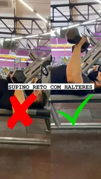 Supino Reto com Halteres - Exercício para Peito - Baixe o App! on Make a GIF