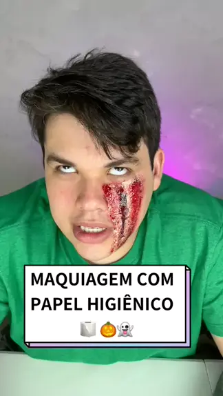 Camila Maquiagens Artísticas e Sociais - ZUMBI Projeto Zumbi de papel  higiênico e cola Maquiagem artística Modelo: Eu