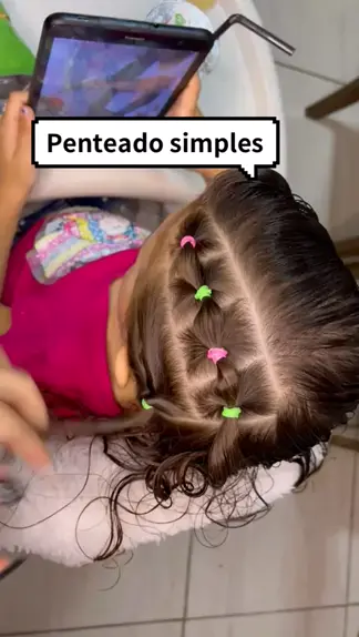 penteados infantil simples e facil com xuxinhas