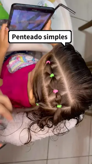 Penteado infantil com xuxinhas  Penteado em criança #penteado  #penteadoinfantil 