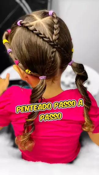 penteado infantil cabelo cacheado para ir a escola