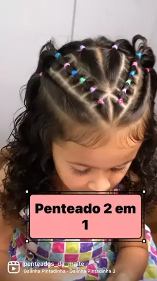 Penteado infantil com liguinhas #penteadoinfantil