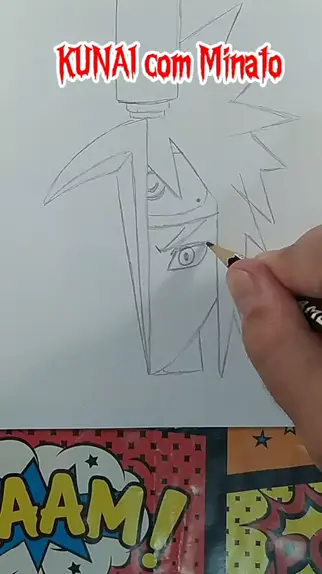 Como Desenhar a kunai do Minato passo a passo 