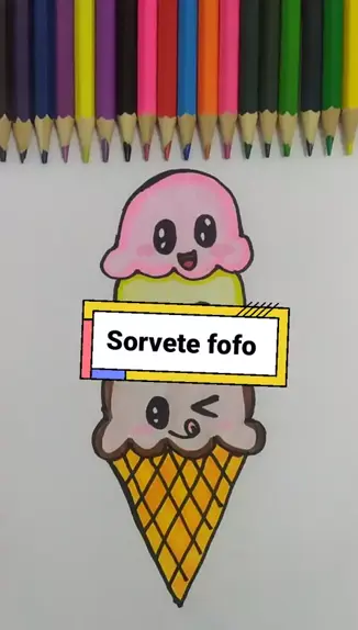 Como desenhar Sorvete de Casquinha Kawaii ❤ Desenhos Kawaii - Desenhos para  Desenhar 