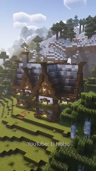 Mini casa moderna de madeira #fy #fyp #minecraft