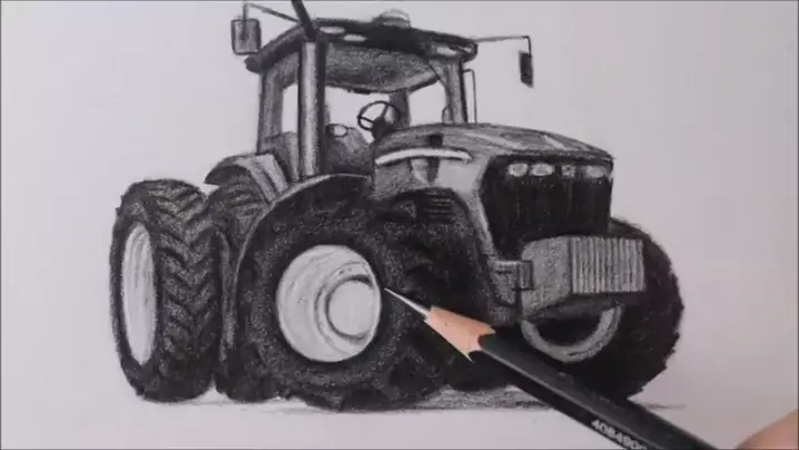 Como Desenhar um Trator  Desenho de Trator 