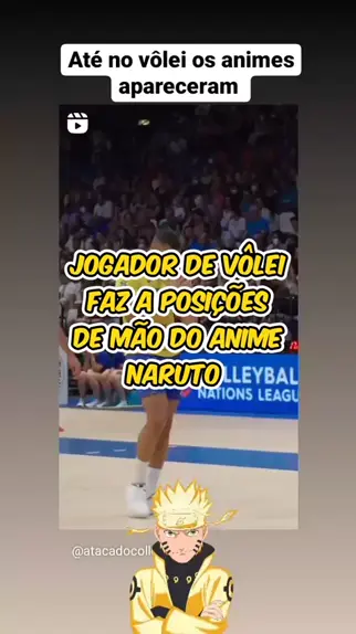 Jogador de vôlei faz gestos de Naruto em competição