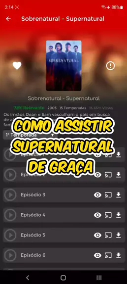 Assistir Supernatural 2 Temporada Online Discove Kwai 