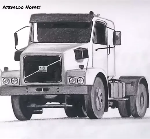 desenho de caminhão arqueado volvo