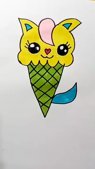 Como desenhar fofo SORVETE kawaii ❤ Desenhos para desenhar