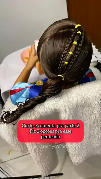 2 braids to pony  Penteado infantil simples, Penteados fáceis