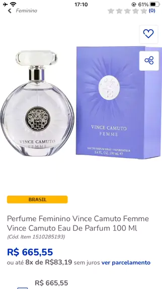 perfume vince camuto feminino