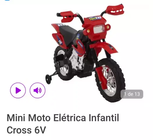 Moto Elétrica Infantil R3 12v