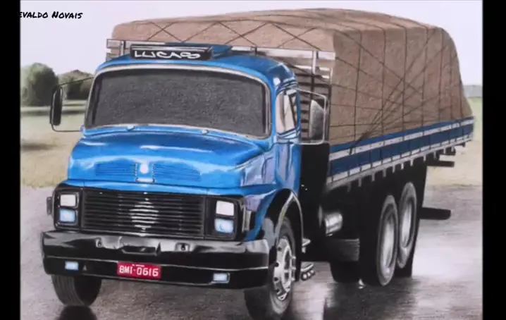 desenho de caminhão arqueado volvo