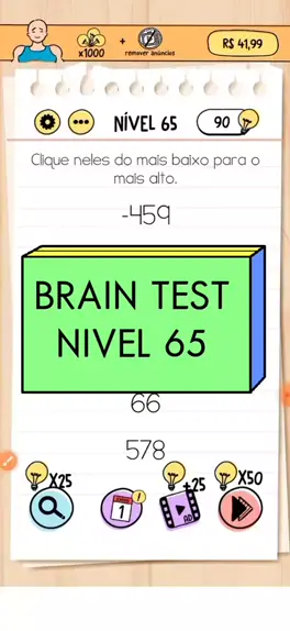 Brain Test 1 - Nível 66 (Português)#jogo #braintest66 #brainstestempor