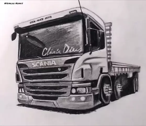 desenho de caminhão arqueado para desenhar