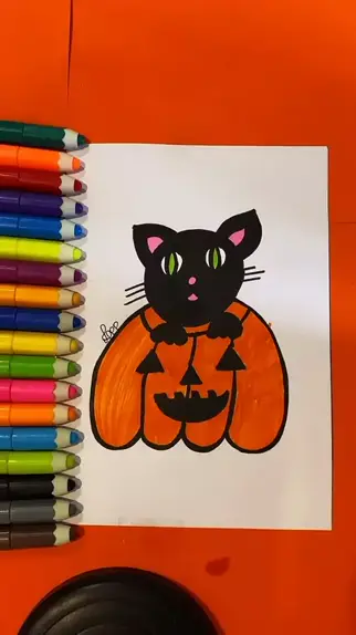 Desenhando - ABÓBORA, MORCEGO E ARANHA para o HALLOWEEN!! 🎃❤ Como desenhar  uma abóbora de Halloween. 