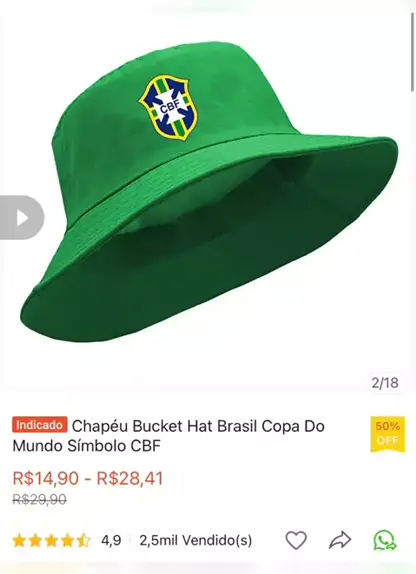 Brasil Chapeu Bucket CBF - Brazil Cap