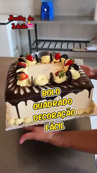 Decoração de bolo masculino simples quadrado😍😍😍 