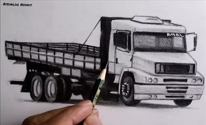 caminhão arqueado desenho para colorir
