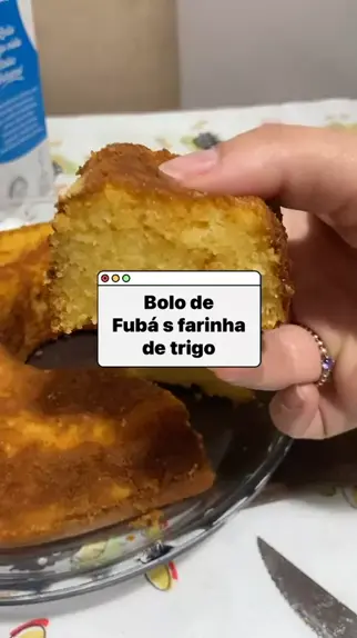 Bolo de fubá milagre, sem leite, sem óleo, sem manteiga, sem