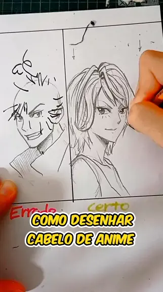 tutorial de como desenhar cabelo anime  Esboço de cabelo, Cabelo desenho,  Cabelo de anime