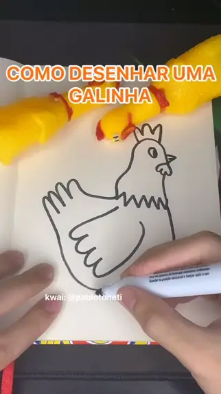 Como desenhar uma Galinha, rapido e facil! #tutorialdesenho