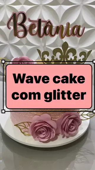 Bolo Wave Cake com glitter e borboletas ❤ 