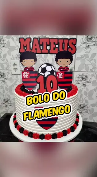 Cakes Michelle on X: Bolo decorado em chantilly com tema Flamengo