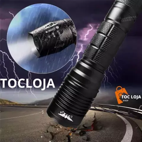 lanterna tática police compacta led q5 410.000 lumens com sinalizador