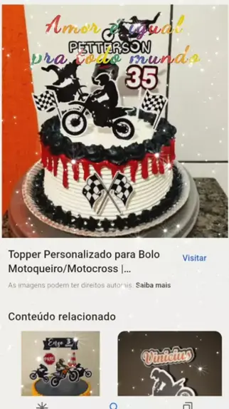 Topper Personalizado para Bolo Motoqueiro/Motocross
