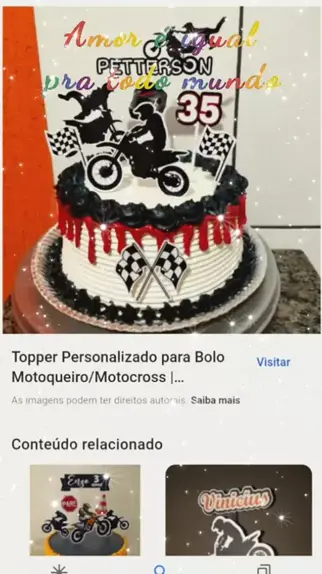 Topo Topper Decoração De Bolo Enfeite Motoqueiro Grau