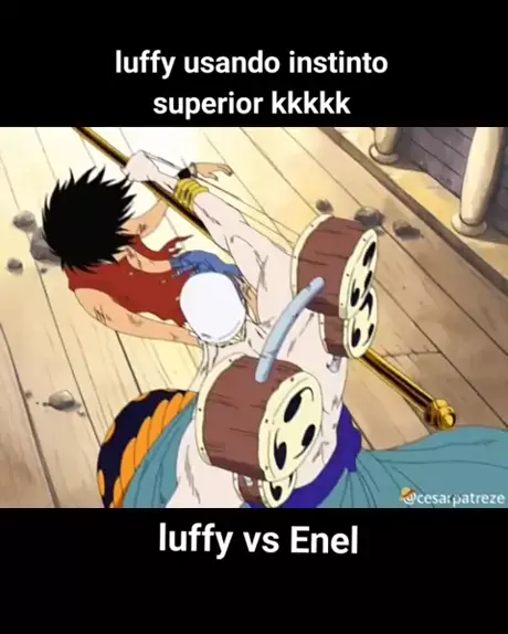 Enel mostra o resultado do seu treinamento a Luffy em One Piece