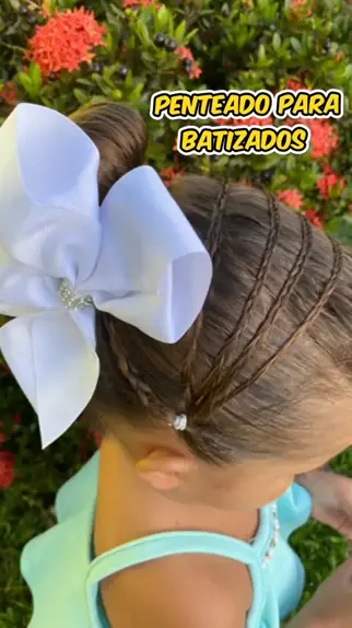 Penteado Infantil de princesa com flor de cabelo para festa e formatura 