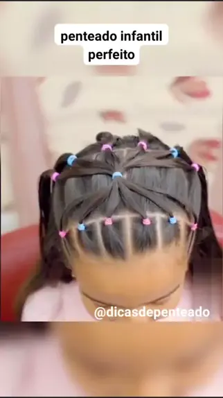 Penteado infantil com liguinhas #penteadoinfantil