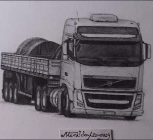 como desenhar caminhão arqueado 