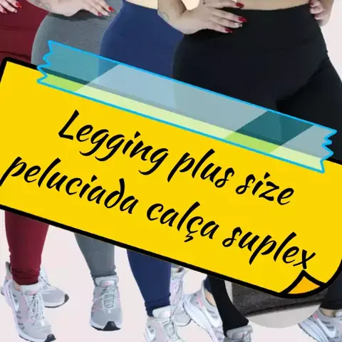 Calça Legging preta plus size Fitness Feminina Calça Tela Cintura